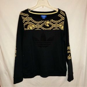 Adidas Chain Link Pullover Size L Black Gold